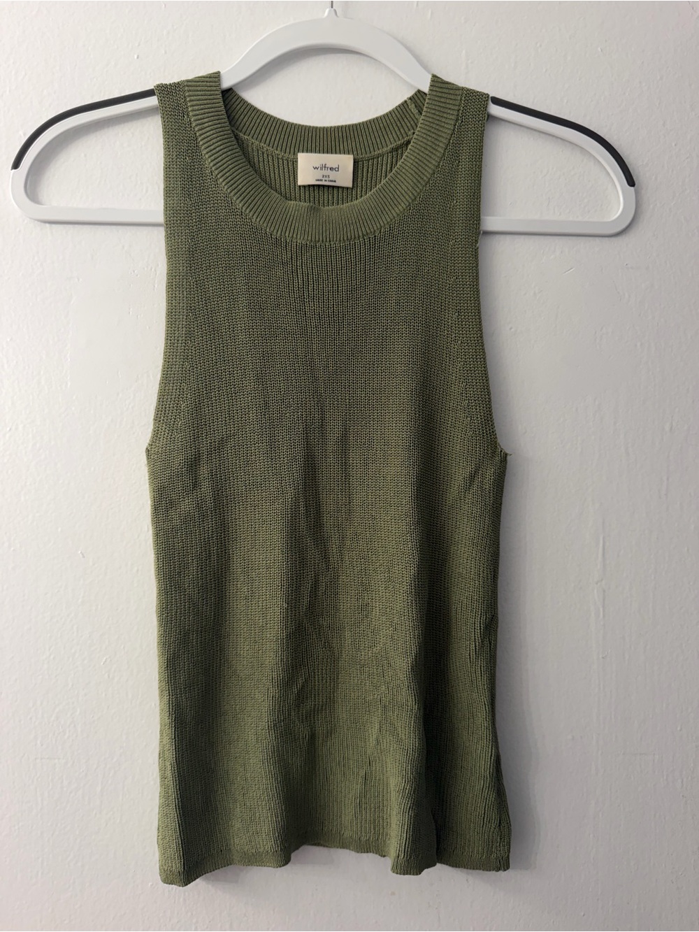 Wilfred Olive Ribbed Knit Tank Top